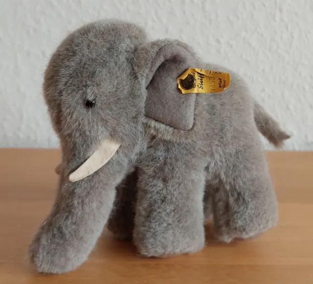 Original Steiff Elefant Plüschtier mit Knopf + Fähnchen #1450/12  ca. 14 cm