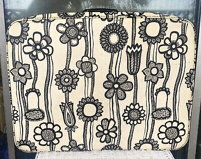 Vintage Samsonite Fashionaire Suitcase Black White MOD Flower Power 1960's