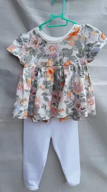 Top tunica e leggings per bambine NEXT/abito età 9-12 mesi