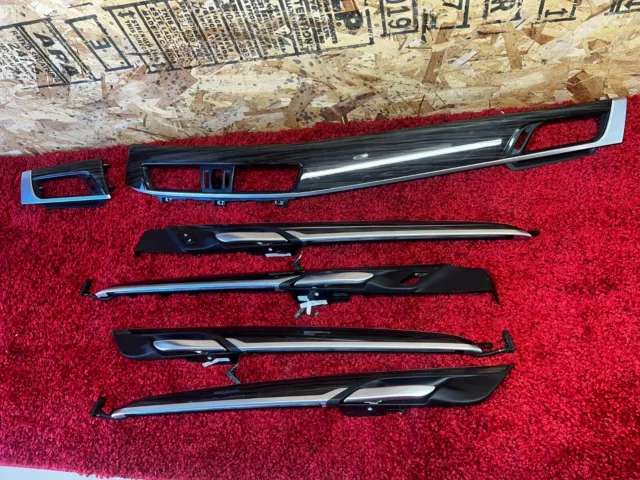 Bmw 2016-2022 F48 X1 Fineline Stream Accent Wood Door Dash Trim Set Oem 45K