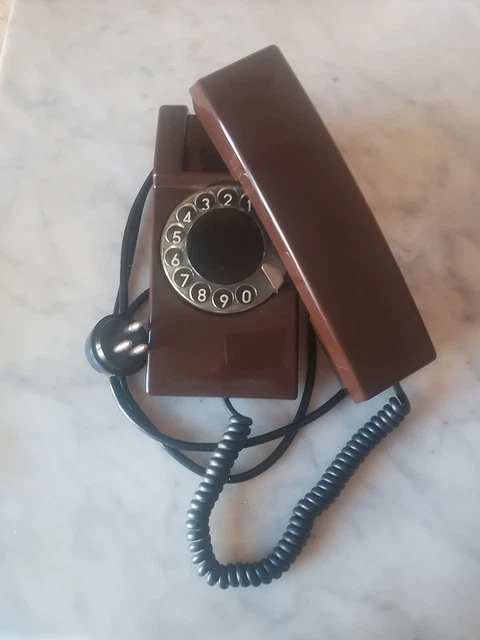 Originale Telefono a disco Vintage Marrone Perfetto