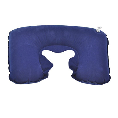 Inflatable U Shape Air Cushion Travel Pillow Head Neck Back Rest Nap Sleep BLUE