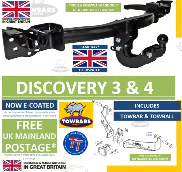 Towbar to fit Land Rover Discovery 3 & Discovery 4 2004 to 2017 3500kg Rated TL1