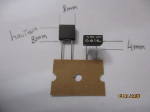 5AT / 250V Fusible PCB Miniature TE5 en lot de 2 pieces