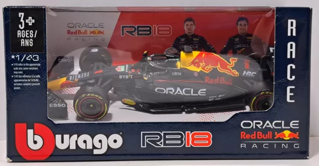 Burago RED BULL Racing 2022 RB18 1/43 Scale Model 18-38061 Verstappen Bburago