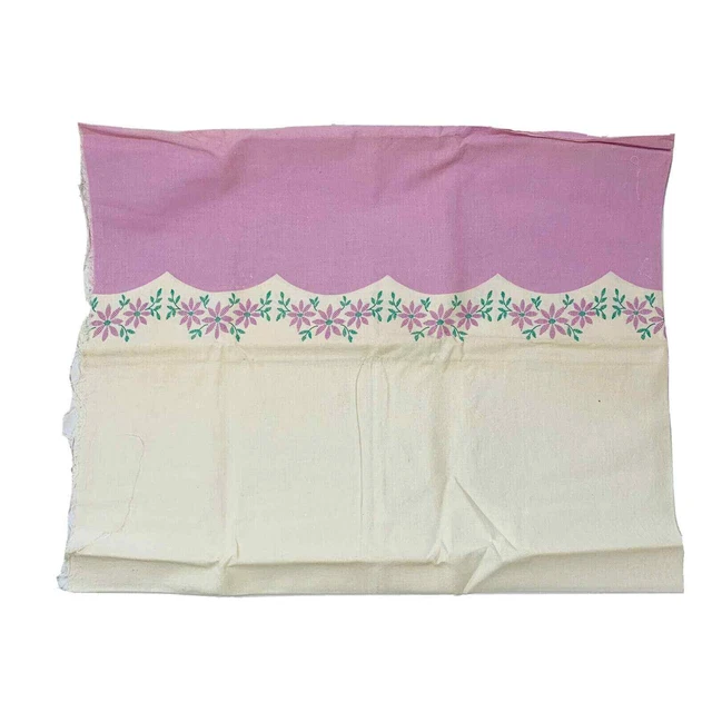 Vintage Flour Sack Fabric Lavender Green Floral 40x33" Feed sack Feedsack