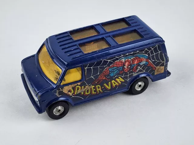 1979 Corgi Spider-Man Die cast Chevy Van Blue w/ yellow windows 1:32 scale