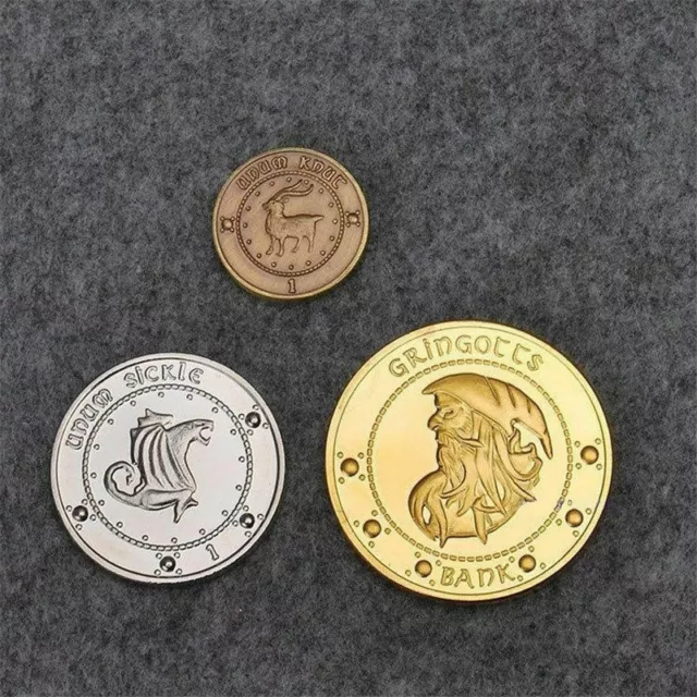 3PCS/Set Hogwarts Bank Wizarding Galleons Commemorative Coins Gringotts Coin UK