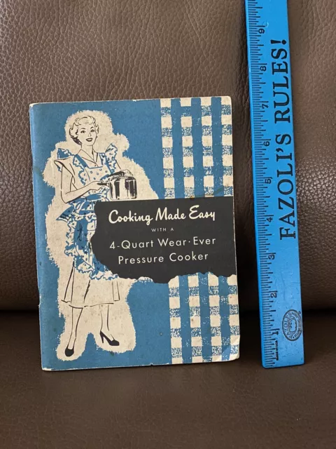 1957 WEAR EVER Pressure Cooker Instruction Book w/Slow Cooker Recipes ~Antique