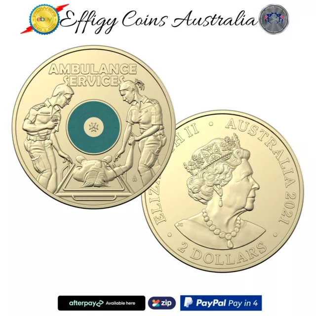 Australia 2021 $2 Ambulance Services Coloured Coin New Royal Australian Mint UNC
