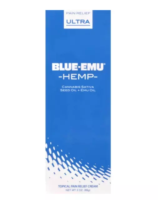 Blue-Emu Hemp Topical Ultra Pain Relief Cream Muscles Arthritis 3 oz Exp 1/2024