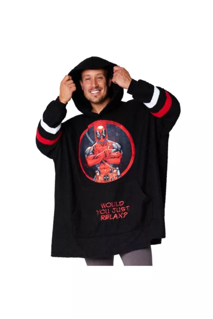 MARVEL MENS DEADPOOL Super Soft Oversize Poncho Loungewear