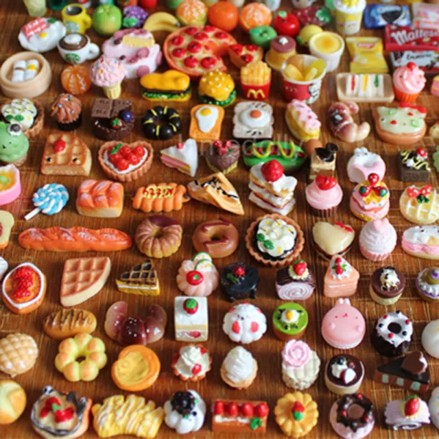 24pcs Miniature Dollhouse 1:12 Scale Food Supermarket Cake Drinks Tarts & Pies