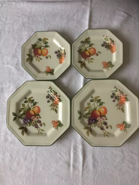 Johnson Brothers Fresh Fruit 2 x 20cm Salad plates & 2 x 16.5cm tea plates