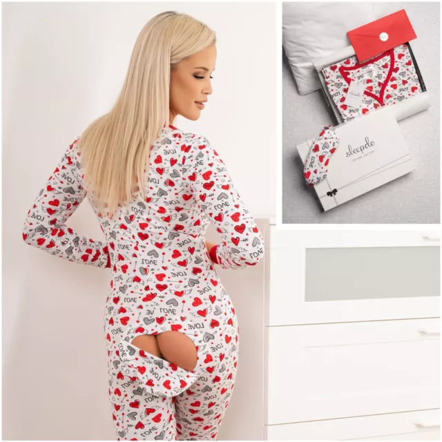 SEXY FITTED PAJAMA with Open Butt Flap Hot Onezee Set with Eyemask Beautiful Box 68.20 PicClick UK