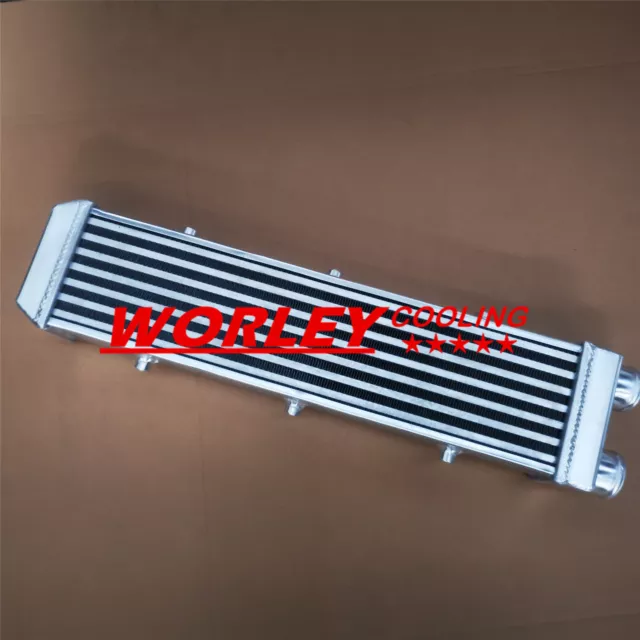 Full Aluminum Turbo Intercooler 2" 550x140x80mm Bar & Plate SAME SIDE Outlets