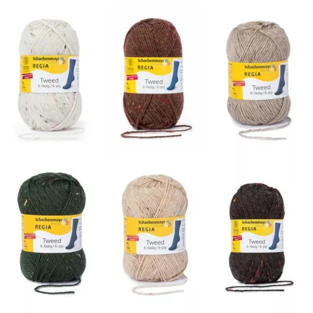 REGIA - Tweed 6-fädig - uni -Sockenwolle -Trachtenmode -50g-LL 125m-(9,00€/100g)