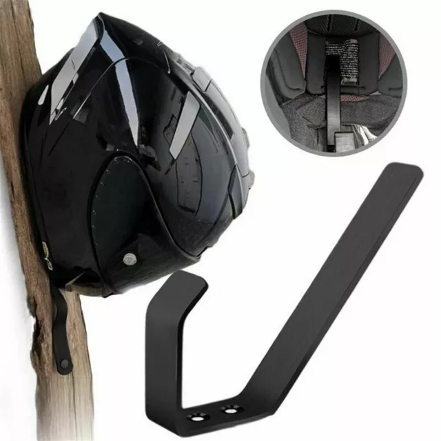 2PCS Wall Mount Motorcycle Bike Helmet Cap Rack Holder Hook Hanger Stand Display