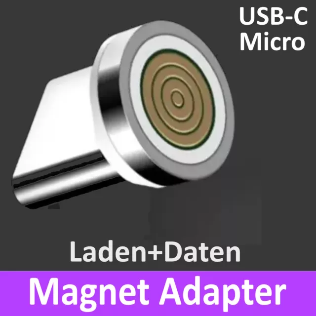 Magnet Adapter Stecker USB TYP C Micro Samsung Huawei Xiaomi 7 Pin Laden Daten