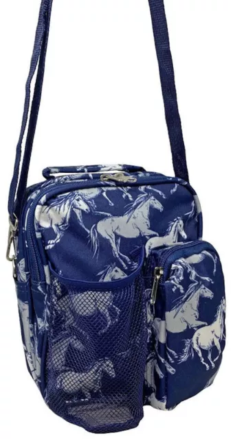 Jaycee Horse & Western Gifts Womens Ladies Horse Print Travel Day Bag Blue