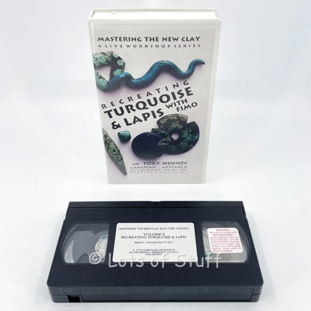 Arte Recreativo de Turquesa y Lapislázuli con Tory Hughes VHS Polímero Arcilla Raro