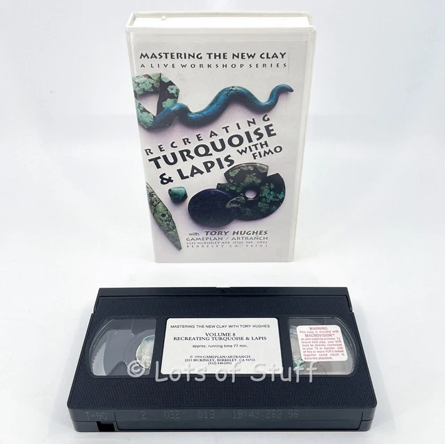 Arte Recreativo de Turquesa y Lapislázuli con Tory Hughes VHS Polímero Arcilla Raro