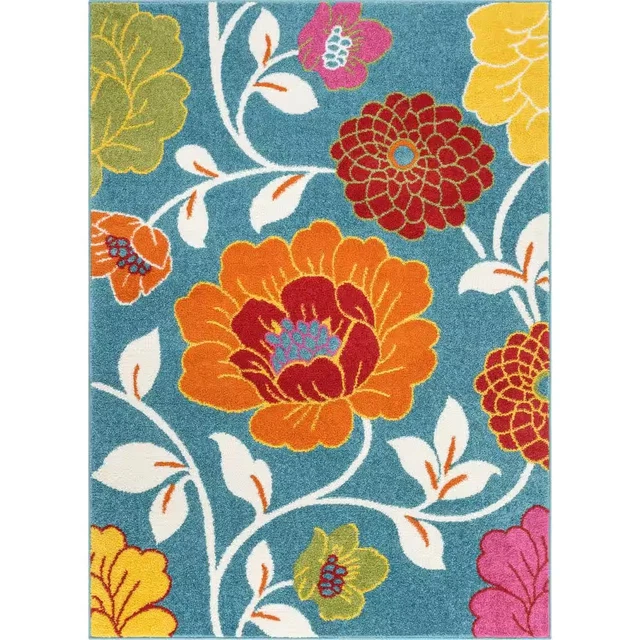 Starbright Daisy Flowers Blue 5 Ft. X 7 Ft. Kids Area Rug Starbright Daisy Flowers Blue 5 Ft. X 7 Ft. Kids Area Rug