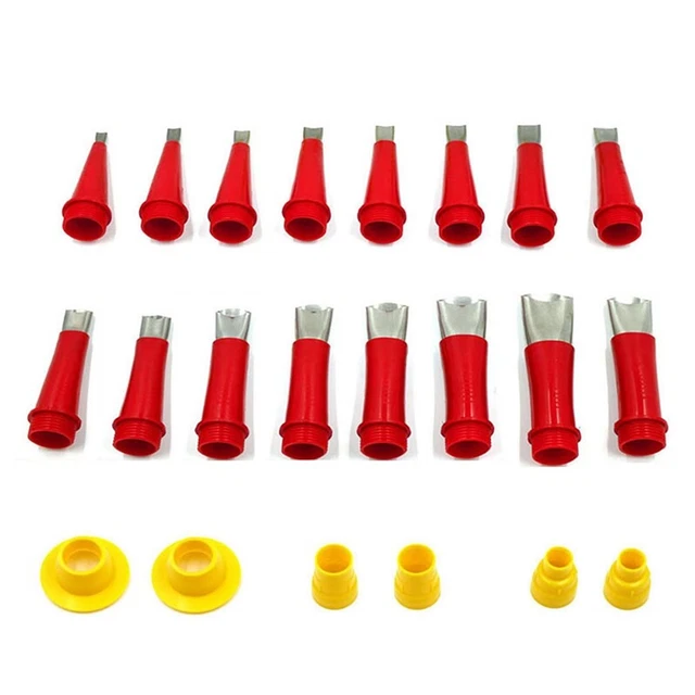 22 Pezzi nel Acciaio Applicatore per Ugelli per Mastice per Finitura Colla  F6W8