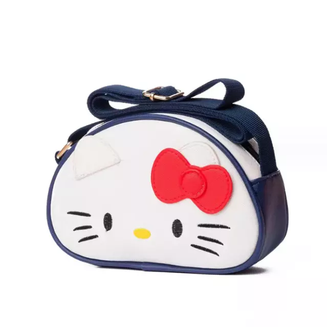 Brand New Hello Kitty Cute Hand Bag Shoulder Strap Bag White Navy with Zipper