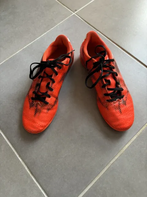 Boys Adidas Orange and black trainers UK Size 7.5