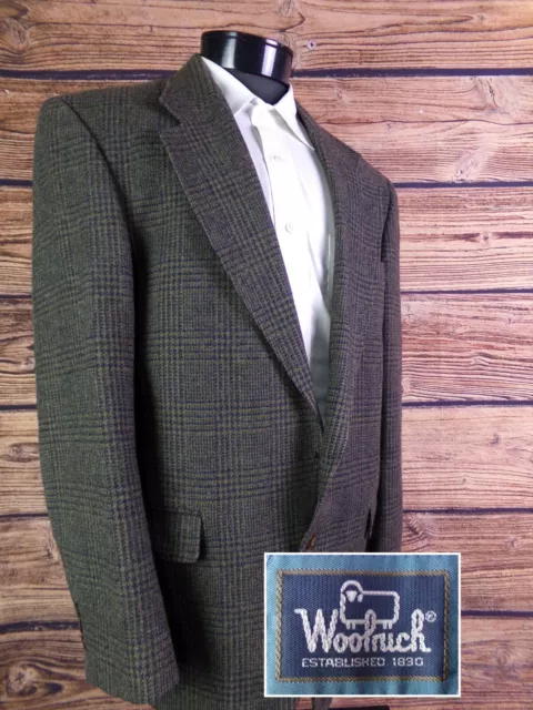 Woolrich Blazer Mens Two Button Tweed Wool Blend Sport Coat Size M Jacket