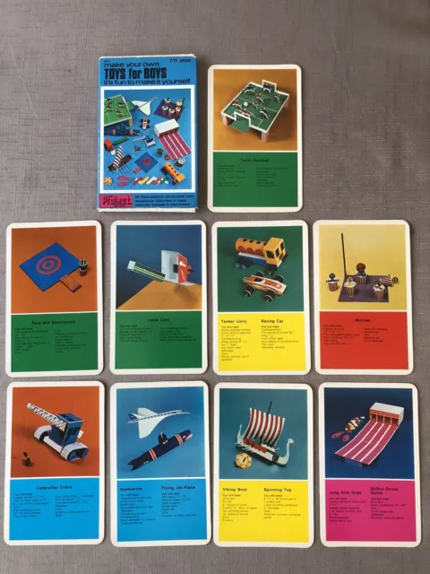 Tarjetas vintage de Spear's Project (1970) - haz tus propios juguetes para niños - 7-11 años