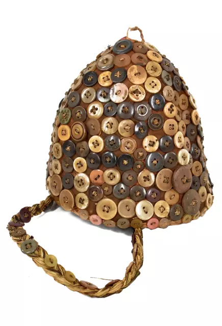 Lega Bwami Society Hat with Buttons Congo