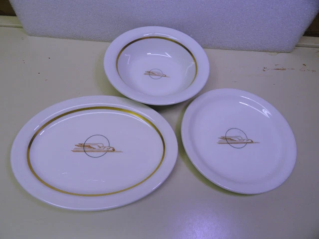 Three pieces of Union Pacific "Winged Streamliner" Railroad China