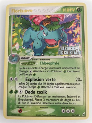 Carte Pokémon -  FLORIZARRE 28/100 HOLO REVERSE état Exc- EX Gardiens de Cristal