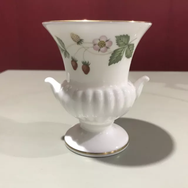 Vintage Wedgwood BONE CHINA • WILD STRAWBERRY Mini URN ~ Vase