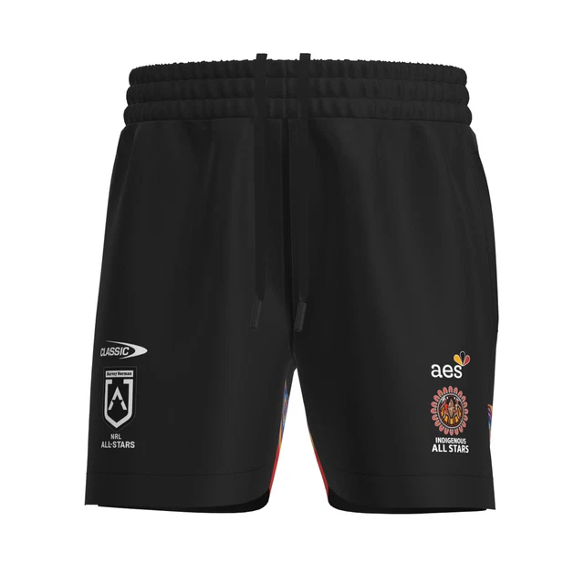 CLASSIC INDIGENOUS ALL Stars 2023 NRL Rugby Kids Training Short Black £