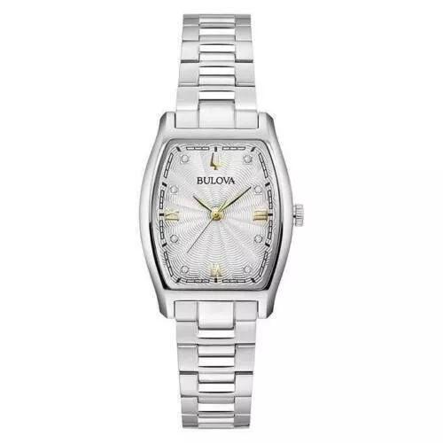 Bulova Women’s Classic Diamond Stainless Steel Quartz Watch – 96P232 / NWT
