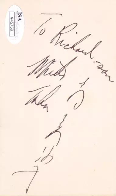 MIIKO TAKA Signed To Richardson  3x5 Index Card  Actress/Sayonara JSA V45759