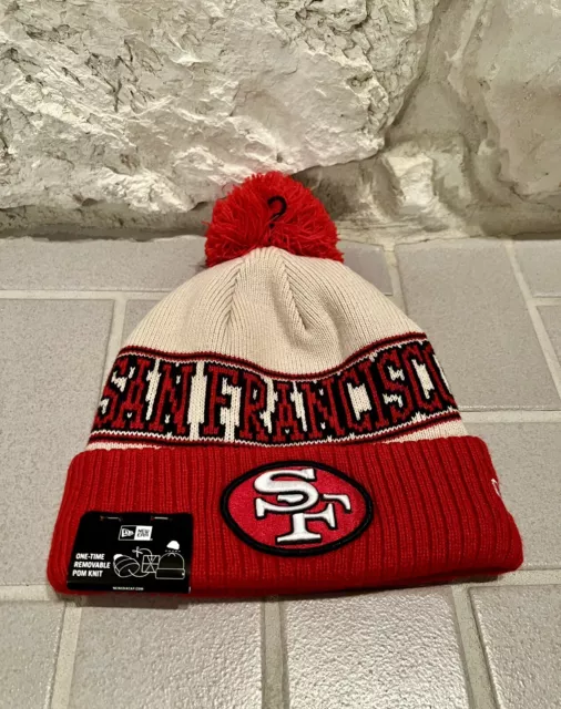 SAN FRANCISCO 49ERS New Era 2023 Sideline Historic Pom Knit Hat Beanie