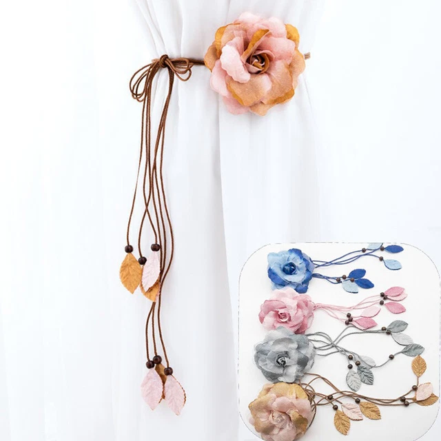 Curtain Tie Backs Flower Holdback Braided Rope Curtain Holder Tieback Strap X1