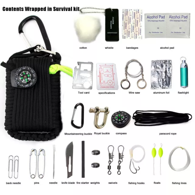 Emergency Survival kits 29pcs Survival Tools Cool Gadgets for Outdoor Camping
