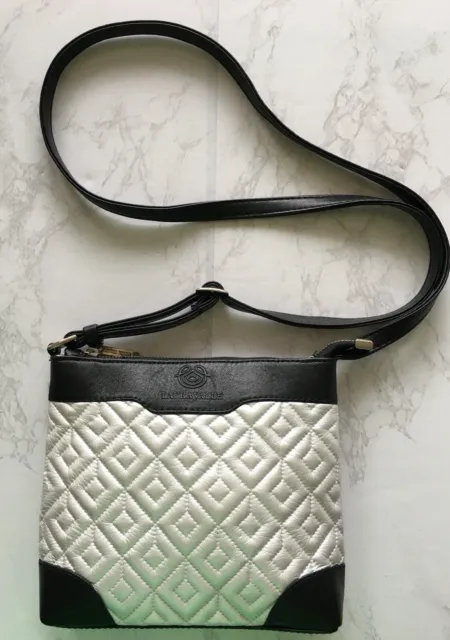 New Quilted Small Crossbody Messenger Bag Travel Purse Silver Black Spain