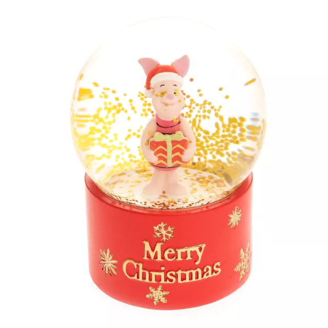 Widdop Disney Piglet Christmas Snow Globe Decoration - Red Base Snowglobe