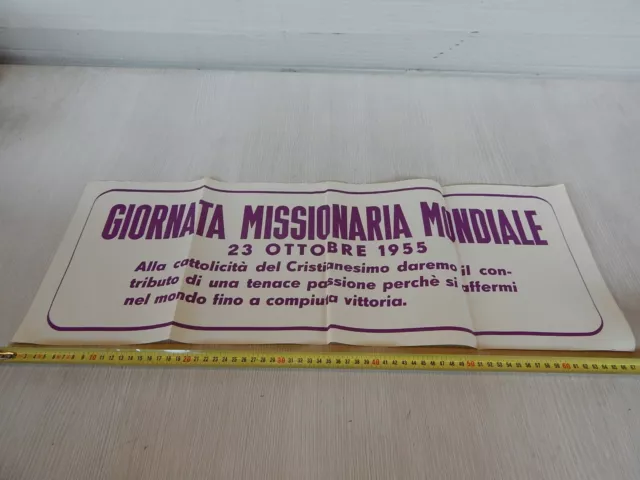 Piccolo Manifesto Vintage Originale Giornata Missionaria 23 Ottobre 1955