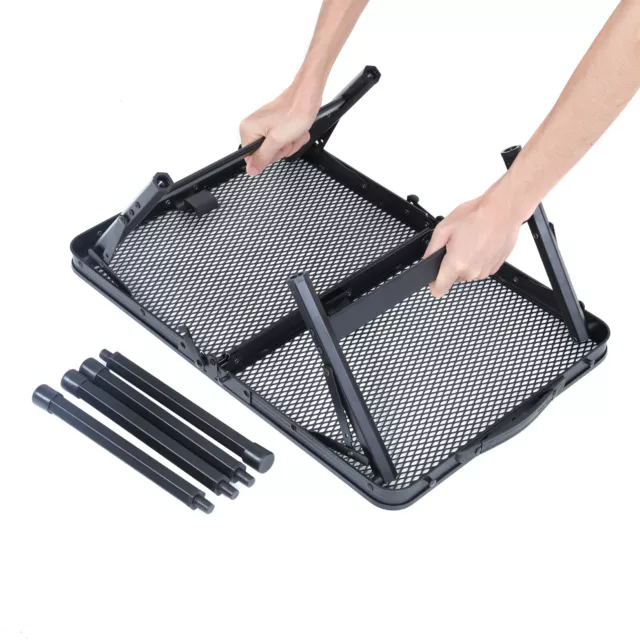 Lightweight Mesh BBQ Table Adjustabl Height Portable Carry Folding Camping Table