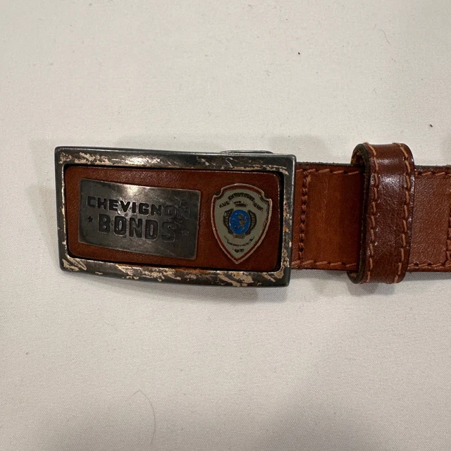 Chevignon Bonds Leather Belt‎ Women Size 80 Brown Aviator Buckle | Vintage Core Corsicana Saddle | 1.2 main image 2