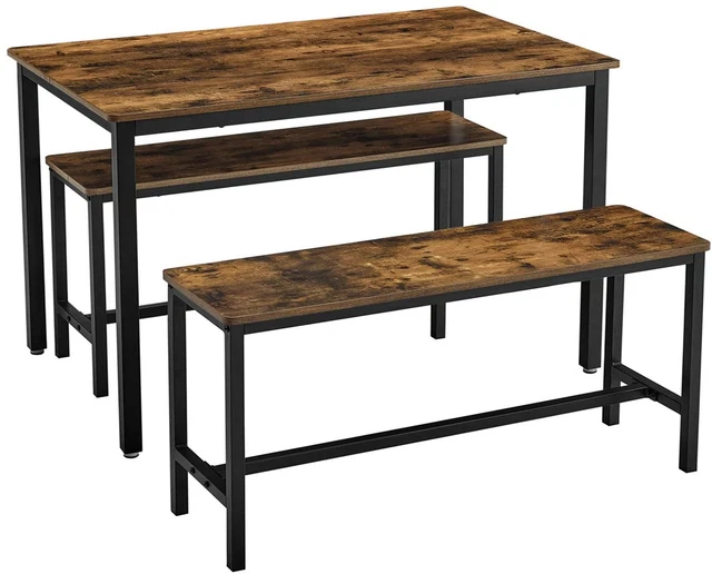 Bureau Informatique VASAGLE Sur Roulettes – Style Industriel, Support Écran, 6 Crochets, 80x50x90 Cm