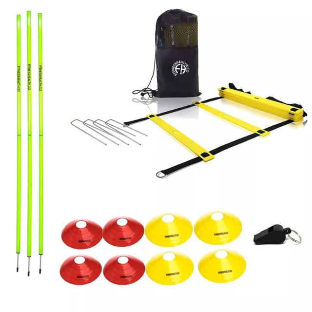 FH Speed Agility Athlete Football Training Slalom Pole Cone Ladder Set