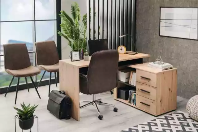Mensa white and oak corner desk discount
